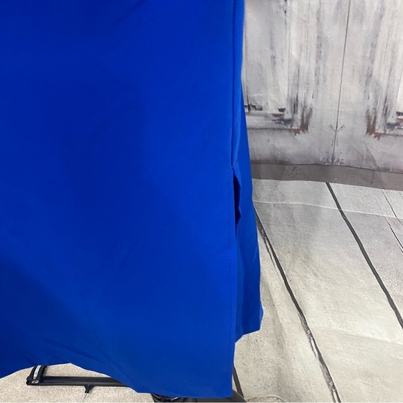 NWT Guess Size 6 Solid Royal Blue Dress Cutout Front Sexy Midi Long Sleeve - Picture 6 of 12